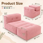 Fold-Out Corduroy Floor Lounger dimensions and size guide