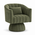 Swivel Barrel Reading Chair in Olive Green