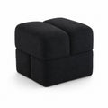 Boucle Cube Ottoman in Black
