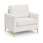Velvet Accent Reading Chair in Cream