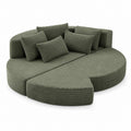 Round Convertible Lounge Sofa in Moss Green