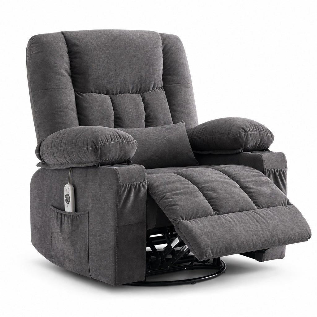 Massage Rocker Recliner Chair in Dark Gray