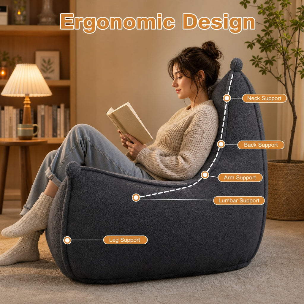 High-Back Bean Bag Armchair styled in a room