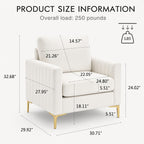 Velvet Accent Reading Chair dimensions and size guide