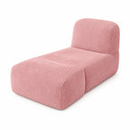 Fold-Out Corduroy Floor Lounger in Blush Pink