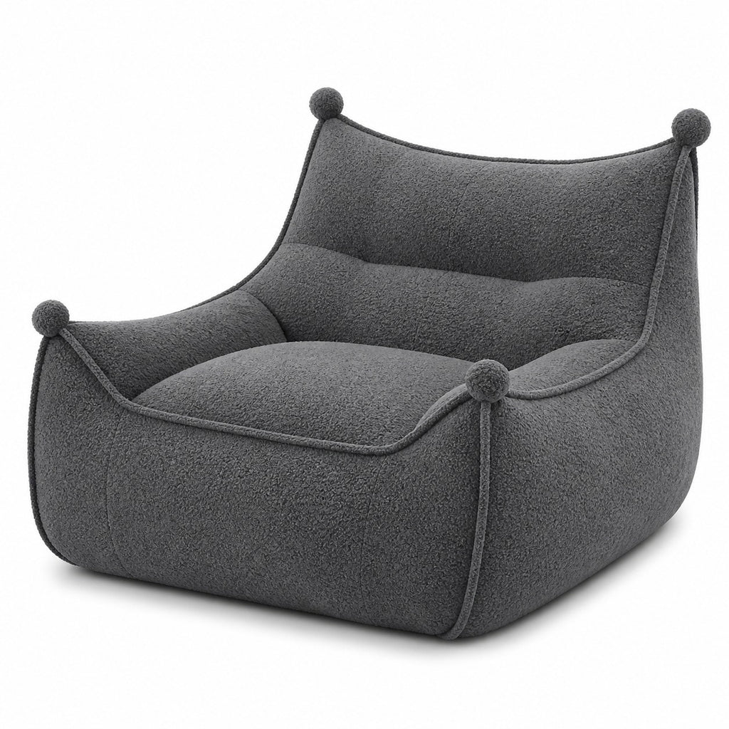 High-Back Bean Bag Armchair in Charcoal