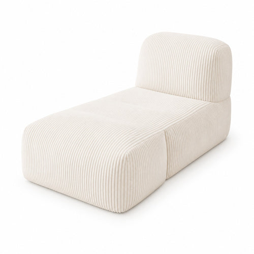 Fold-Out Corduroy Floor Lounger in Cream