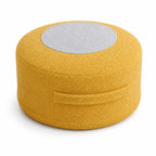 Round Storage Pouf Ottoman in Yellow