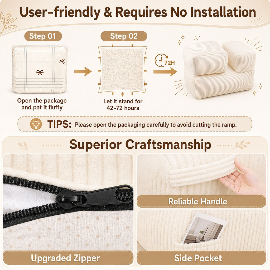 Fold-Out Corduroy Floor Lounger product details