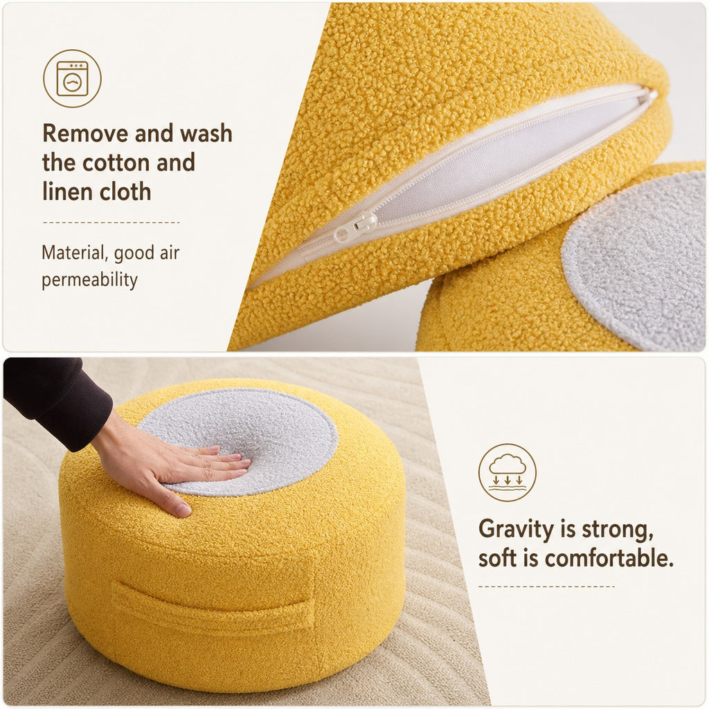Round Storage Pouf Ottoman product details