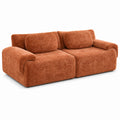 Wide Cloud Loveseat Sofa in Rust