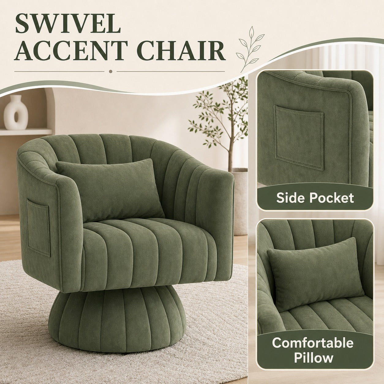 Swivel Barrel Reading Chair product details