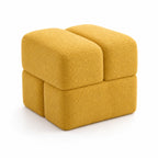 Boucle Cube Ottoman in Mustard