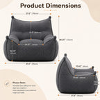 High-Back Bean Bag Armchair dimensions and size guide