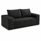 Corduroy Boneless Loveseat in Black