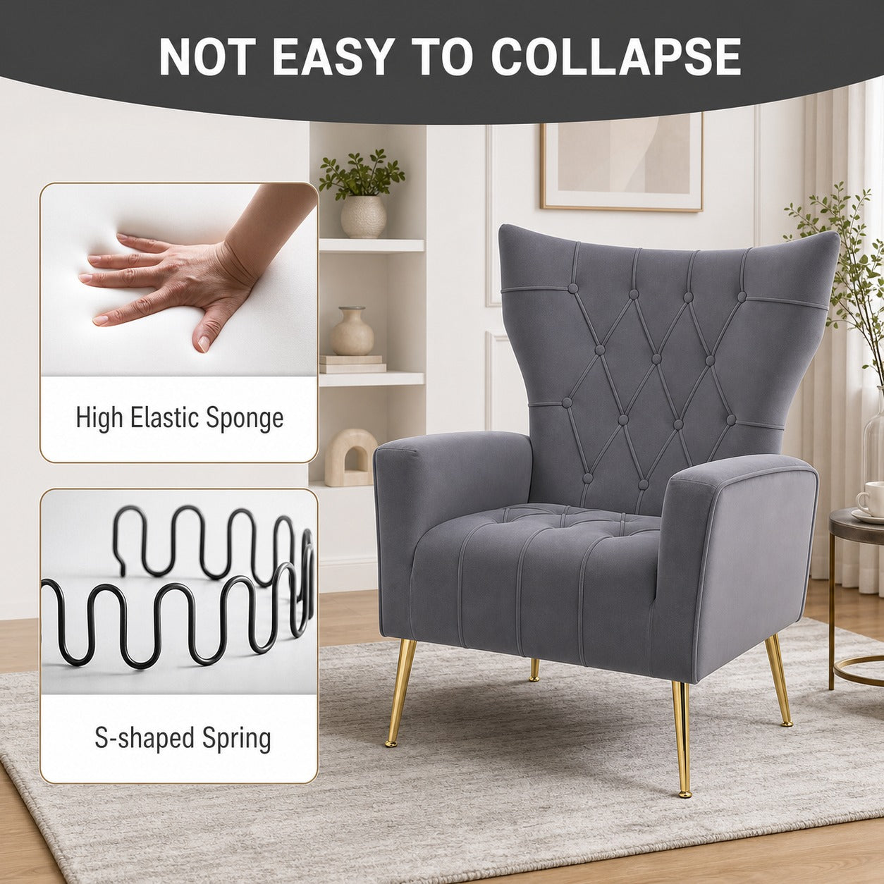 Wingback Chair and Ottoman Set product details