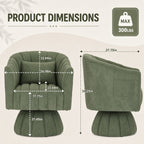 Swivel Barrel Reading Chair dimensions and size guide