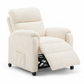 Casual Power Recliner Chair in Ivory