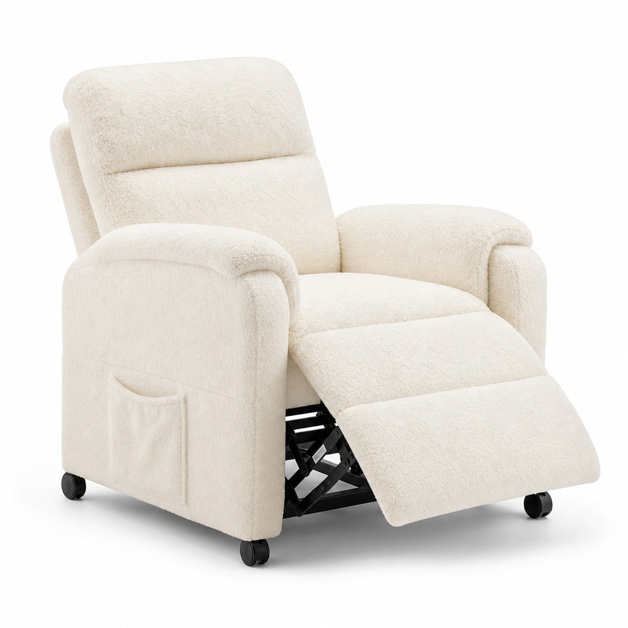 Casual Power Recliner Chair in Ivory