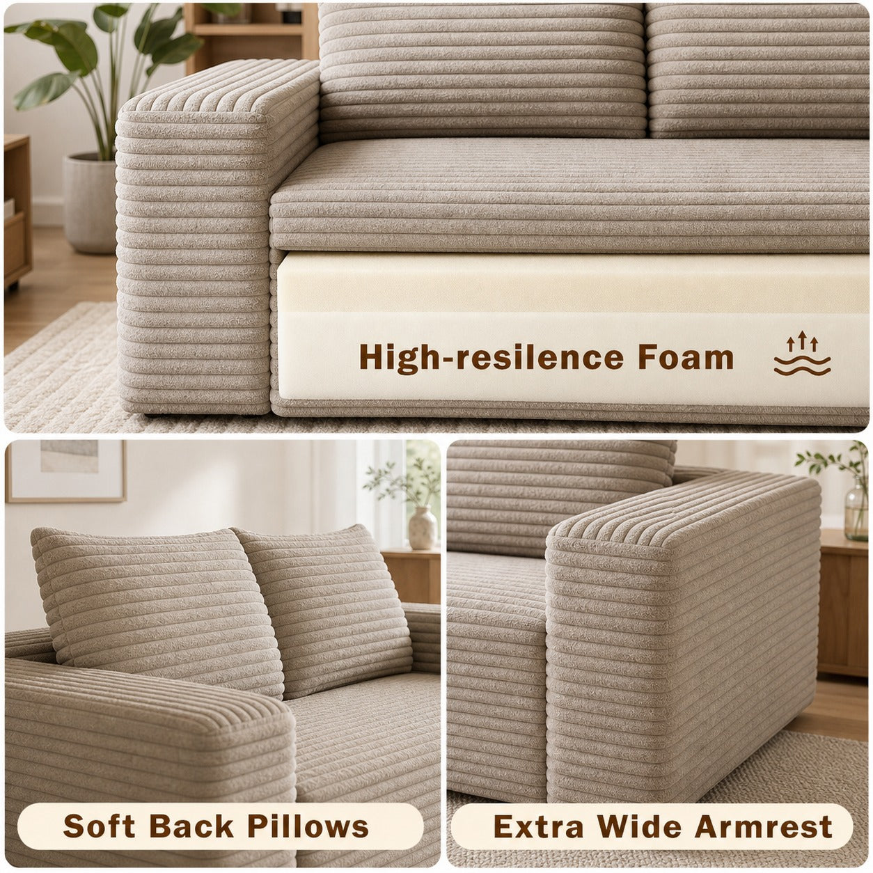 Corduroy Boneless Loveseat product details