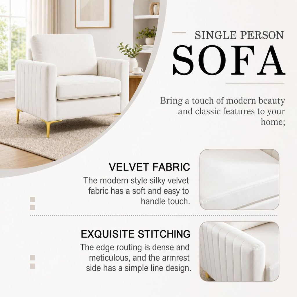 Velvet Accent Reading Chair product details