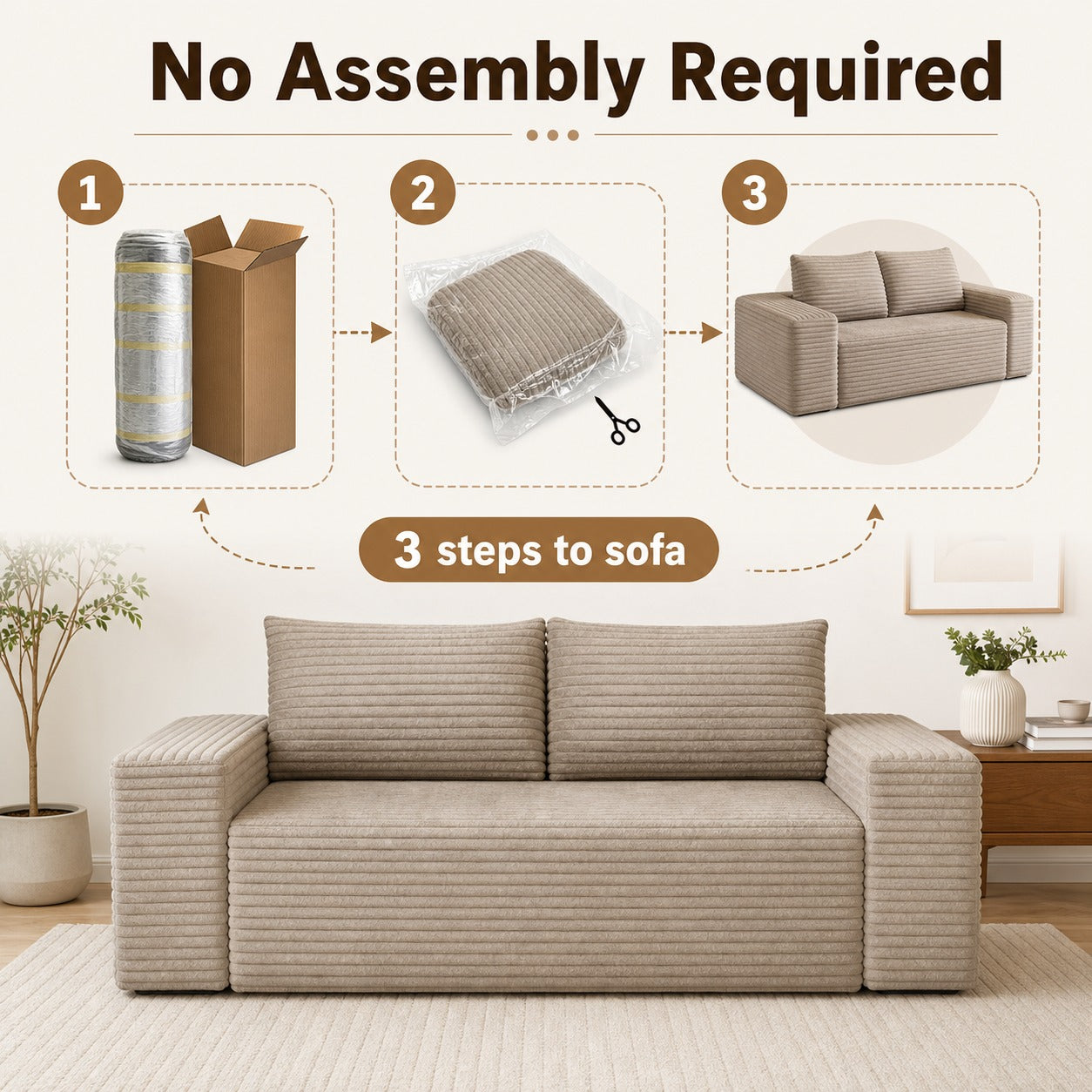Corduroy Boneless Loveseat product details