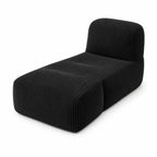 Fold-Out Corduroy Floor Lounger in Black