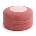 Round Storage Pouf Ottoman in Pink