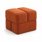 Boucle Cube Ottoman in Rust
