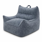 Wide Pillow Bean Bag Chair in Slate Blue
